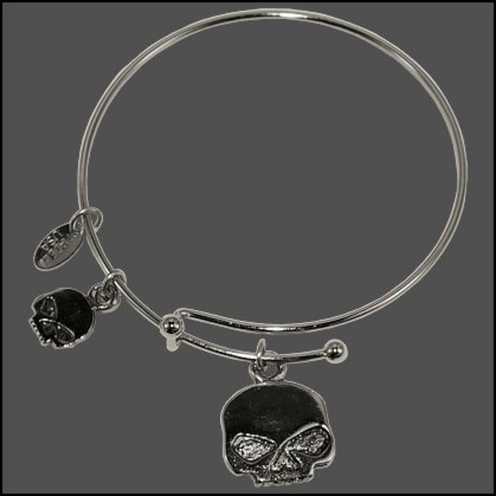 Skull Wire Adjustable Bracelet - Swedish Silver
